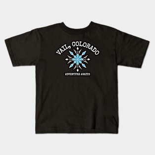 Vail, Colorado Snowflake Kids T-Shirt